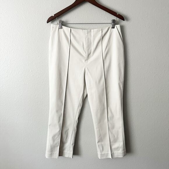 NBD Revolve Bone Color Front Pleat Capri Pants Women’s Size Medium - Picture 1 of 12